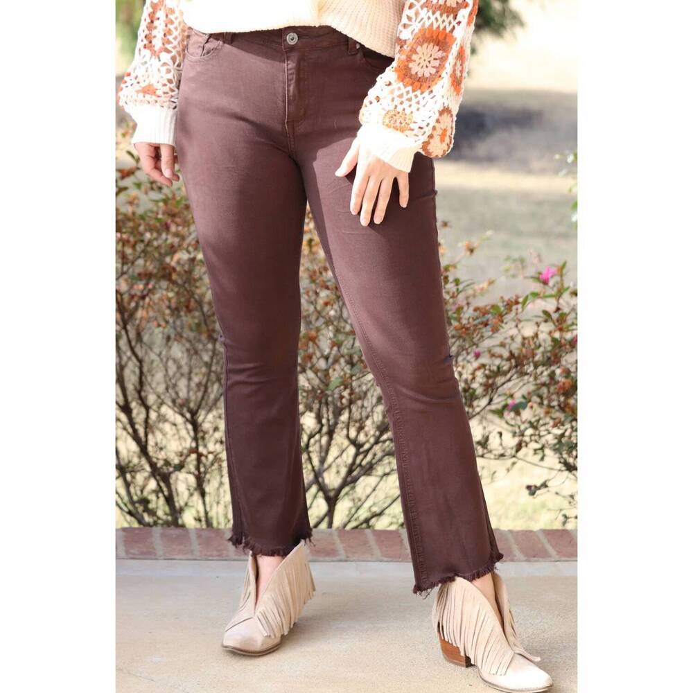 NEW Q2 melanie ankle length jeans in brown